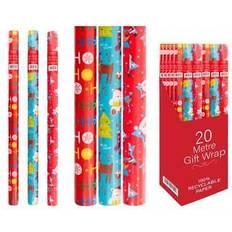 Party Gift Wrapping Papers Christmas Time wrapping paper x 3 rolls 20m each gift wrap xmas presents festive