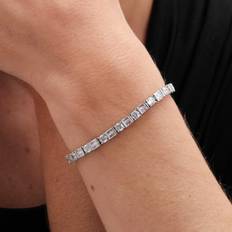 Rhodium Bracelets Jon Richard Rhodium Plated Crystal Baguette Bracelet