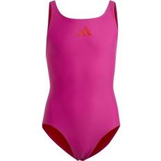 Adidas Rosa Badkläder adidas Girls Solid Logo Swimsuit 13-14 years, Colour: Fuchsia