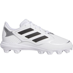 White Baseball Shoes Children's Shoes Adidas Kid's Purehustle 3 MD Cleats - Cloud White/Core Black/Silver Metallic