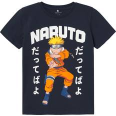 Orange T-shirts Børnetøj Name It Shirts 'NKMMacar Naruto' marin safir orange hvid 134-140
