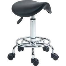 Saddle Chairs Homcom Rolling Salon Black Saddle Chair 66cm