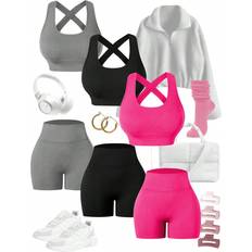 Yoga Equipment Shein Womens Yoga Ribbed Workout Set