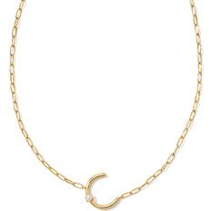 Jewelry Kendra Scott Letter C Short Pendant Necklace - Gold/Pearl