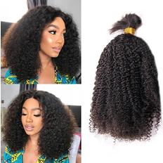 Kinky curly Eayon Hair Afro Kinky Curly Bulk Human Hair For Braiding 16 inch 1B 3-pack