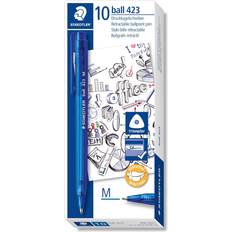 Staedtler Ballpoint Pens Staedtler Retractable Ballpoint Pen Medium Blue 10-pack