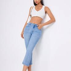 Capri - Women Jeans Shein High Waist Flare Leg Capri Jeans