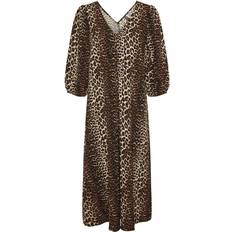 Jeo Leopard Midi Dress - Black