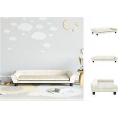 vidaXL Sofa Til Børn 100x50x26 Cm Velour Cremefarvet