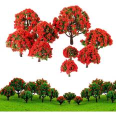 Scale Models & Model Kits Yetaha Trees Red Flower 10pcs