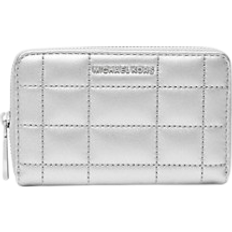 Plata Carteras Michael Kors Small Metallic Quilted Leather Wallet - Silver