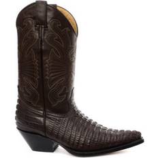 Grinders Leather Western Cowboy Boots - Brown