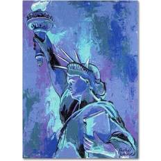 Wall Decorations Trademark Fine Art Statue Of Liberty 2 Blue Wall Decor 24x32"