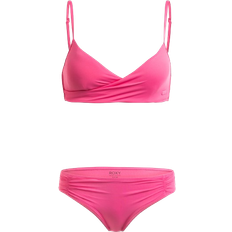 Donna Costumi da bagno Roxy Beach Classics Women's Two Piece Wrap Bikini Set - Shocking Pink