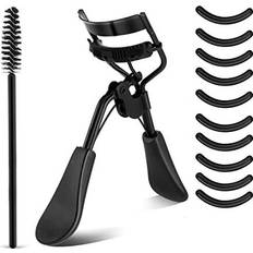 Cosmetics WLLHYF Eyelash Curler Kit Metal Eye Lashes Curler，Professional Makeup Tool with Built-in Comb Eye with 10 Replacement Refill Pads Get Dramatically Curled