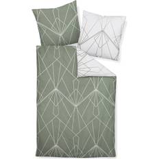Janine Mako Satin Duvet Cover Green (220x155cm)