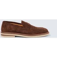 Suede penny loafers