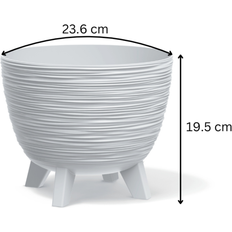 White, 5 L Round Plant Pots Planter with Legs