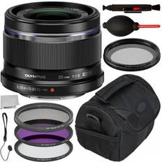 Olympus M.Zuiko Digital 25mm f/1.8 Lens Black with Accessory Bundle