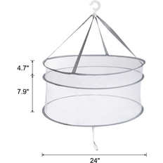 Clothing Care Unique Bargains Folded Mesh Clothes Dryer, 2-Tier Sweater Drying Rack 24" x 7.9" x 4.7" Gray 0.1 In. L X 0.1 In. W X 0.1 In. H