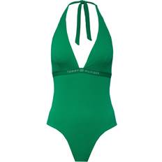 Tommy Hilfiger Badedrakter Tommy Hilfiger Tonal Logo Halterneck One Piece Swimsuit - Olympic Green