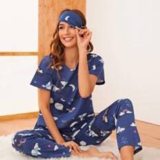 Shein Cartoon Graphic PJ Set Pyjamasset gonskydd