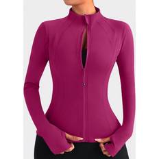 Shein VUTRU Womens Slim Fit Sports Jacket With Thumb Holes And Stand Collar