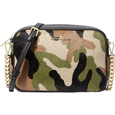 Multicolored Handbags Michael Kors Jet Set Medium Camouflage Print Calf Hair Crossbody Bag - Smoky Olive Multi