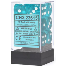 Chessex Translucent 16mm d6 Tärningsblock 12 dice