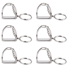 Wallets & Key Holders Exogio 6Pcs Simple Elegant Western Stirrup Keychain Key Ring Hanger Tool for Men Women Bag Decoration