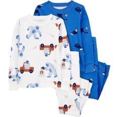 Coches Prendas de noche Carter's Baby Big Foot Pajamas 4-piece - White (195862672967)