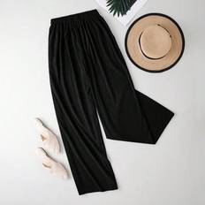 Baggy - Women Trousers Shein Womens Casual Solid Color Wide Leg Baggy Pants Loose Pants