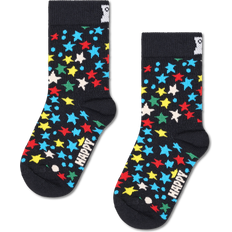 Gule Sokker Happy Socks Kids Black Stars Crew Black, Yellow, Red, Green, White 12-24 Months