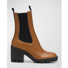 Burberry Boots Burberry Stride Leather Lug-Sole Chelsea Booties A24 HAZEL 10.5B 40.5EU