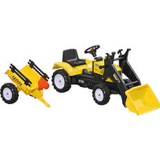 Plastica Veicoli Elettrici Homcom Kids Pedal Go Kart Excavator-Yellow