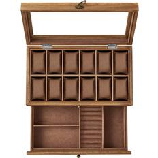 Kellojen Kääntäjät Songmics Kellorasia 34 x 19 x 12.5 cm Ruskea