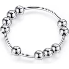 Anti-stressring med roterbara pärlor koppar platinafärgad 20.5 mm