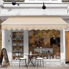 Iron Patio Awnings Yaheetech 3m W 2.5m D Retractable Patio Awning