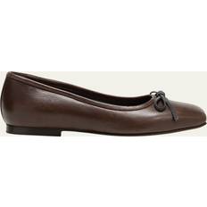 Monili Bow-Detail Leather Ballet Flats - Brown