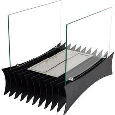 Black - Wall Ethanol Fireplaces ScandiFlames Freestanding Bio Fireplace with Ridges