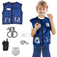 Police Costume For Kids Police Officer Costume For Boys Cop Uniform Set With Accessories For Halloween