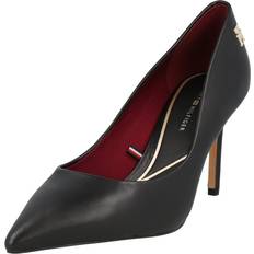 Tommy Hilfiger Women Heels & Pumps Tommy Hilfiger Monogrammed Leather Heel Shoes - Black