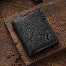 Wallets & Key Holders Shein Genuine Leather Wallet For Men Large Capacity Classic Vintage RFID Blocking Minimalist Bifold Wallet With