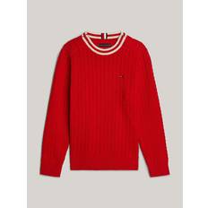 Tommy Hilfiger Knitted Sweaters Children's Clothing Tommy Hilfiger Boys' Kids' Cable Knit Crewneck Sweater Red Fierce Red