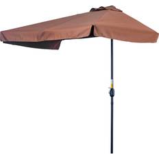 OutSunny Parasols et Accessoires OutSunny 2.3m Patio Semi Round Half Parasol Umbrella