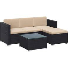 Beige Outdoor Lounge Sets Songmics Patio Sectional Outdoor Lounge Set