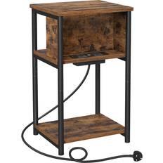 Vasagle Bedside Tables Vasagle Narrow Rustic Brown/Black Bedside Table 30x34cm