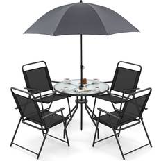 Costway 6 Detachable Umbrella Patio Dining Set