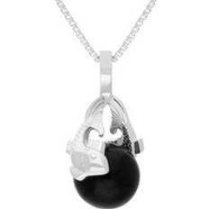 Oro Blanco Amuletos y Colgantes C. W. Sellors 18ct White Gold Whitby Jet Zodiac Pisces 8mm Bead Pendant White Gold