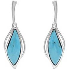 Turchese Orecchini C. W. Sellors Sterling Silver Turquoise Open Marquise Drop Earrings Silver